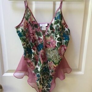 Victoria's Secret Pink Floral Teddy Sz M